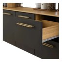 Ver imagem 6 de Armário de Cozinha Completo Juliana 180cm Damasco e Preto