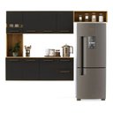 Ver imagem 2 de Armário de Cozinha Completo Juliana 180cm Damasco e Preto