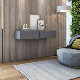 Aparador com Gaveta Buffet Pequeno 90cm Suspenso de Parede - 2