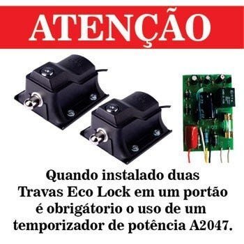 Trava Eletromagnética Para Portão Com Temporizador Eco Lock Ipec - 127V - 5
