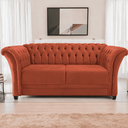 Ver imagem 1 de Sofá Recamier Divã Chesterfield 200cm Sofia Suede Terracota Capitonê- Mabe Magazine