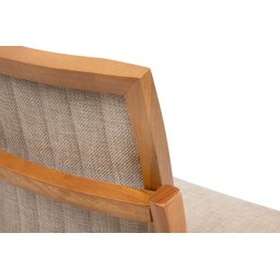 Cadeira Yumi Madeira Mel Estofada Estilo Nórdica Luxo:linho Areia - 3