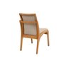 Cadeira Yumi Madeira Mel Estofada Estilo Nórdica Luxo:linho Areia - 6