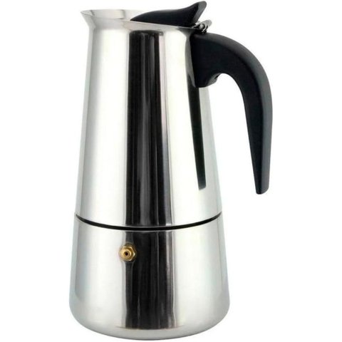 Cafeteira Italiana Inox Serve 6 Xícaras Design Sofisticado
