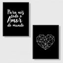 Ver imagem 2 de Kit 2 Quadros Para Nós Todo O Amor Do Mundo 45x34cm - com vidro:Madeira preta