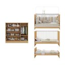 Ver imagem 5 de Berço 3 em 1 para Colchão 130x60cm com Cômoda 1 Porta 4 Gavetas Brisa Multimóveis Mp4739