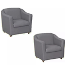 Ver imagem 1 de Kit 2 Poltronas Decorativa Reforçada Recepção Clinica Salão Courino Cinza