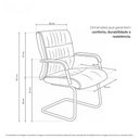 Ver imagem 2 de Kit 2 Cadeiras Fixa Interlocutor Estofada Premium Luxo W-50A Cinza