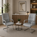 Ver imagem 1 de Kit 2 Cadeiras Fixa Interlocutor Estofada Premium Luxo W-50A Cinza