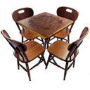 Ver imagem 1 de Cj Mesa Madeira 60x60cm - Bistrô Fixa 78cm + 4 Cadeiras 43 - Natural - Beer Happy Hour