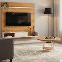 Ver mais imagens de Painel para Tv Suspenso Evo com Mesa de Centro Sky Cinamomo Off White – Hb Móveis