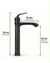 Ver imagem 4 de Torneira Egyto Preta Alta Aço Inox 304 Premium Goldenx