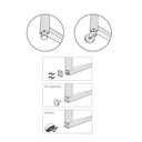 Ver imagem 2 de Suporte Fixação para Rodízio ou Sapata Perfil Modular Link Preto 04 Unidades Rometal Pacote com 04 U