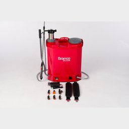 Pulverizador Costal A Bateria e Manual Bomba 21 Litros Profissional Branco 6 Bicos Cor Vermelho - 4