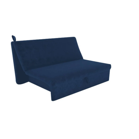 Sofá Cama Malu (s/ Braços) - Veludo Azul 433