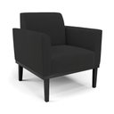 Ver imagem 4 de Sofá Namoradeira com 2 Poltronas Base de Madeira Fixa Preto Marisa Veludo Preto D03 - D’Rossi
