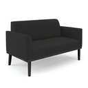 Ver imagem 3 de Sofá Namoradeira com 2 Poltronas Base de Madeira Fixa Preto Marisa Veludo Preto D03 - D’Rossi