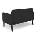 Ver imagem 5 de Sofá Namoradeira com 2 Poltronas Base de Madeira Fixa Preto Marisa Veludo Preto D03 - D’Rossi
