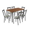 Jogo de Mesa London 1,36m X 0,80m em Mdf e Aço com 6 Cadeiras Estofado Floral Amarilis Amarelo - 2