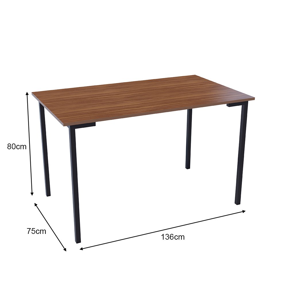 Jogo de Mesa London 1,36m X 0,80m em Mdf e Aço com 6 Cadeiras Estofado Floral Amarilis Amarelo - 5