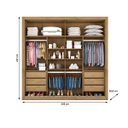 Ver imagem 6 de Guarda Roupa Casal 100% Mdf 2 Portas 6 Gavetas - Sevilha-amêndoa