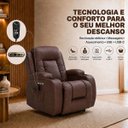 Ver imagem 7 de Poltrona do Papai Reclinável Elétrica Austin com Massagem Aquecimento Entrada USB/USB-C PU Marrom Ch