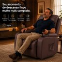 Ver imagem 5 de Poltrona do Papai Reclinável Elétrica Austin com Massagem Aquecimento Entrada USB/USB-C PU Marrom Ch