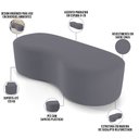 Ver imagem 3 de Puff Decorativo Orgânico para Living Quarto 140cm Orbit W01 Suede Cinza - Lyam Decor