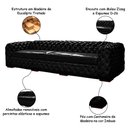 Ver imagem 3 de Sofá Decorativo Sala de Estar Duquesa 4 Lugares 260cm Couro Preto - Mozzelar