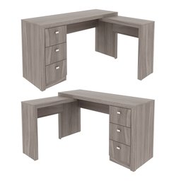 Mesa para Escritório em L com 3 Gaveta Me4101  - 5