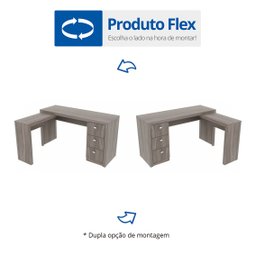 Mesa para Escritório em L com 3 Gaveta Me4101  - 12