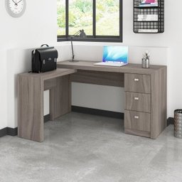 Mesa para Escritório em L com 3 Gaveta Me4101  - 2