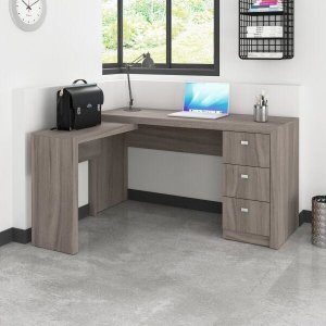 Mesa para Escritório em L com 3 Gaveta Me4101 