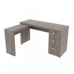 Mesa para Escritório em L com 3 Gaveta Me4101  - 4