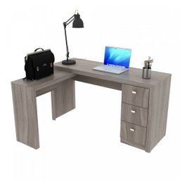 Mesa para Escritório em L com 3 Gaveta Me4101  - 3