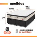Ver imagem 4 de Cama Box com Baú Queen Orion Pillow Top Molas Ensacadas Tecido Malha Branco e Preto