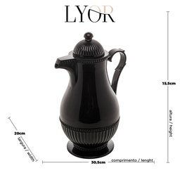 Garrafa Térmica Vintage 1L LYOR - Preta - 3
