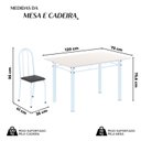 Ver imagem 3 de Conjunto de Mesa Tubular 120cm x 75cm Tampo em Vidro com 4 Cadeiras Iris B Branco/Preto