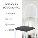 Ver imagem 7 de Conjunto de Mesa Tubular 120cm x 75cm Tampo em Vidro com 4 Cadeiras Iris B Branco/Preto