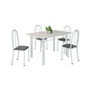 Ver imagem 2 de Conjunto de Mesa Tubular 120cm x 75cm Tampo em Vidro com 4 Cadeiras Iris B Branco/Preto