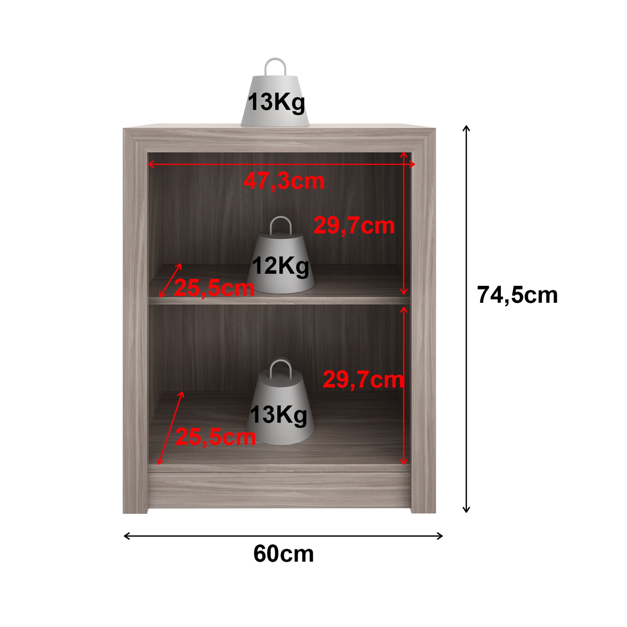 Balcão para Escritório 60cm com 2 Portas e 1 Prateleira ME4103 - 7