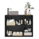 Ver imagem 4 de Gabinete Banheiro 3 Portas Suspenso 90cm Multimóveis MP5029 Preto