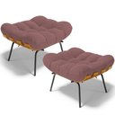 Ver imagem 1 de Kit 2 Puff's Decorativos Sala de Estar Costela L02 Suede Rosê - Lyam Decor