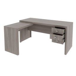 Mesa para Escritório em L com 3 Gavetas Me4106  - 7