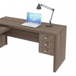 Mesa para Escritório em L com 3 Gavetas Me4106  - 6