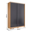 Ver imagem 3 de Guarda Roupa Frizatto com 2 Portas de Correr e 3 Gavetas Freijo/off White/titanium