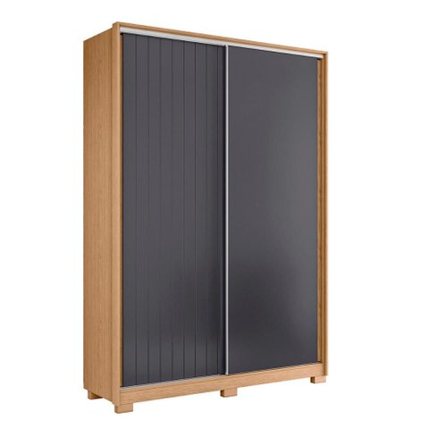 Guarda Roupa Frizatto com 2 Portas de Correr e 3 Gavetas Freijo/off White/titanium