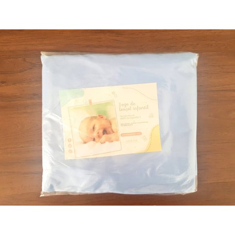 Jogo de Lençol para Berço 100% Algodão 2 Peças Só pra Babys: Azul