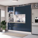 Ver imagem 1 de Cozinha Compacta Celeste Kappesberg 100% Mdf Branco/azul 240cm