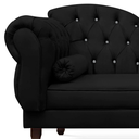 Ver imagem 2 de Recamier Divã Juliana 160cm com Strass - Direita Suede: Preto
